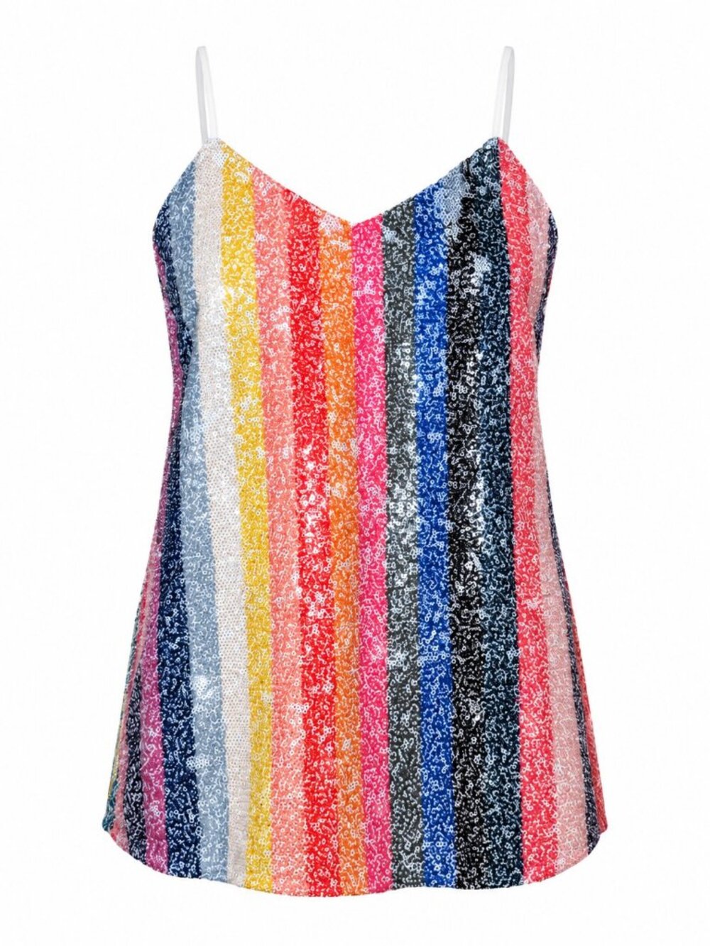 UPDATE Rainbow Striped Sequin Cami S